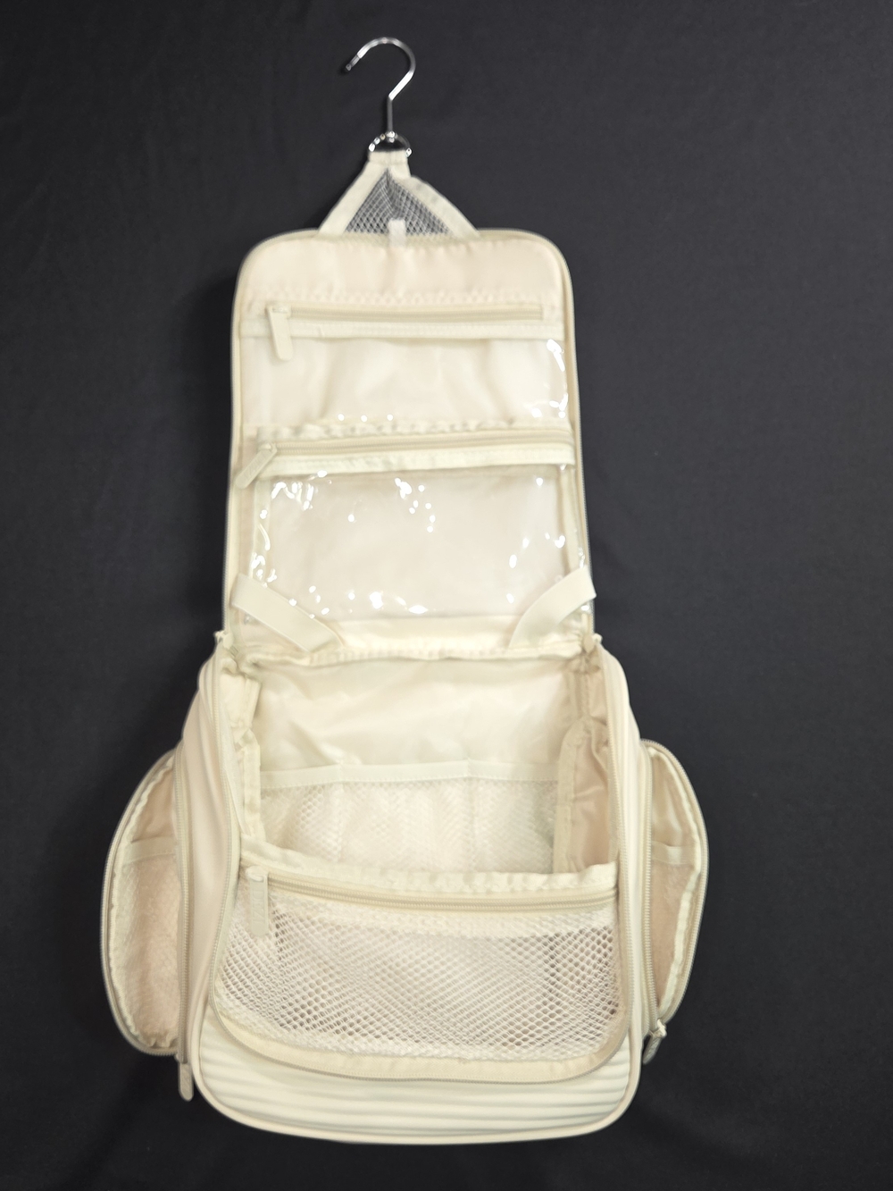DEZI Cream Hanging Travel Toiletry Organizer Bag
